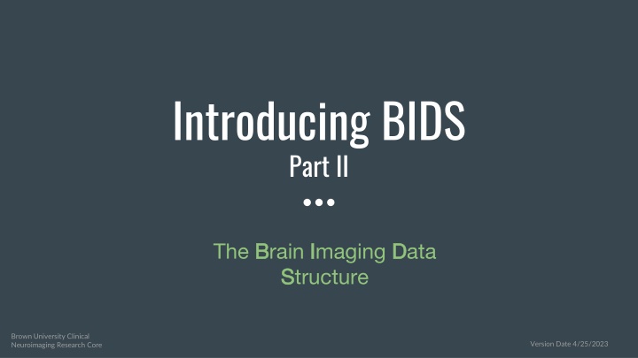 BIDS File Naming Conventions