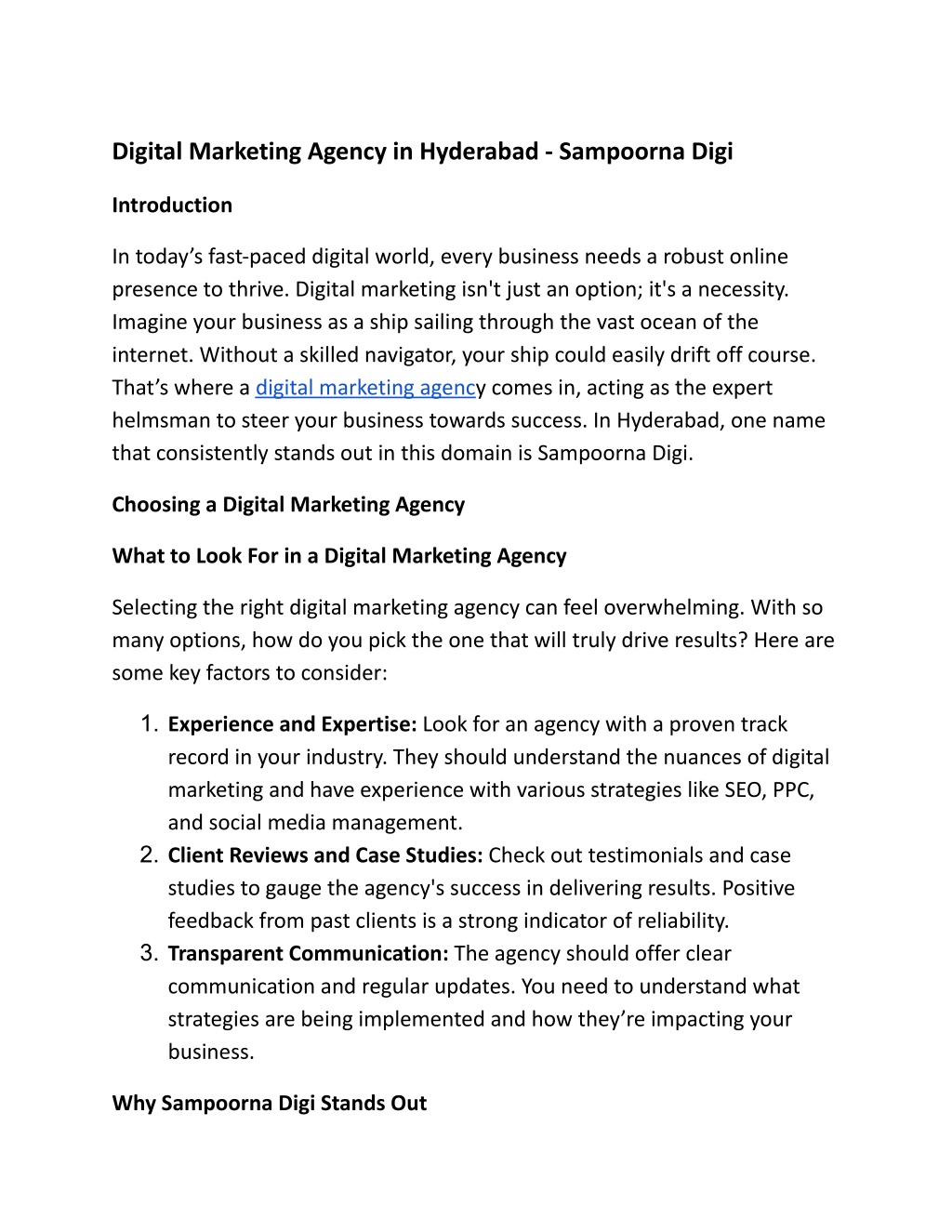 digital marketing agency in hyderabad sampoorna l.w