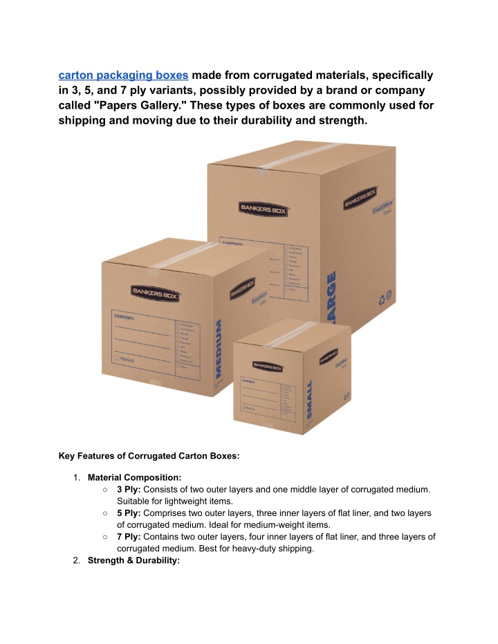 carton packaging boxes made from corrugated n.w