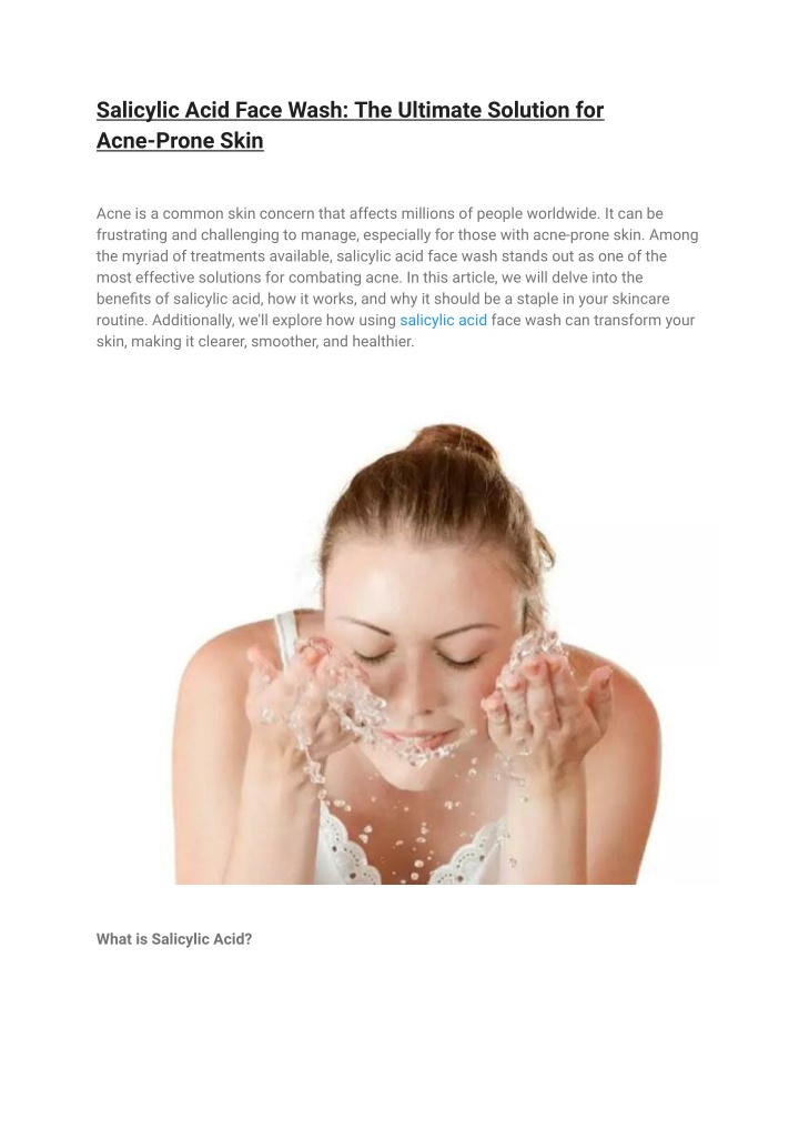 salicylic acid face wash the ultimate solution n.w