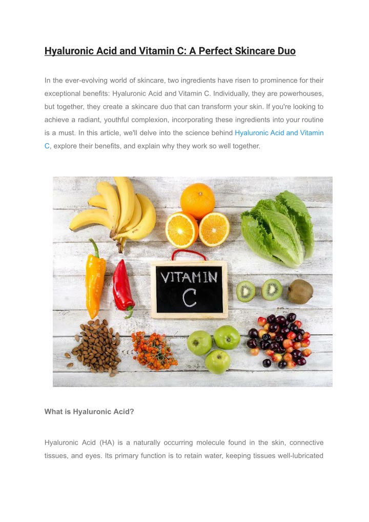 hyaluronic acid and vitamin c a perfect skincare n.w