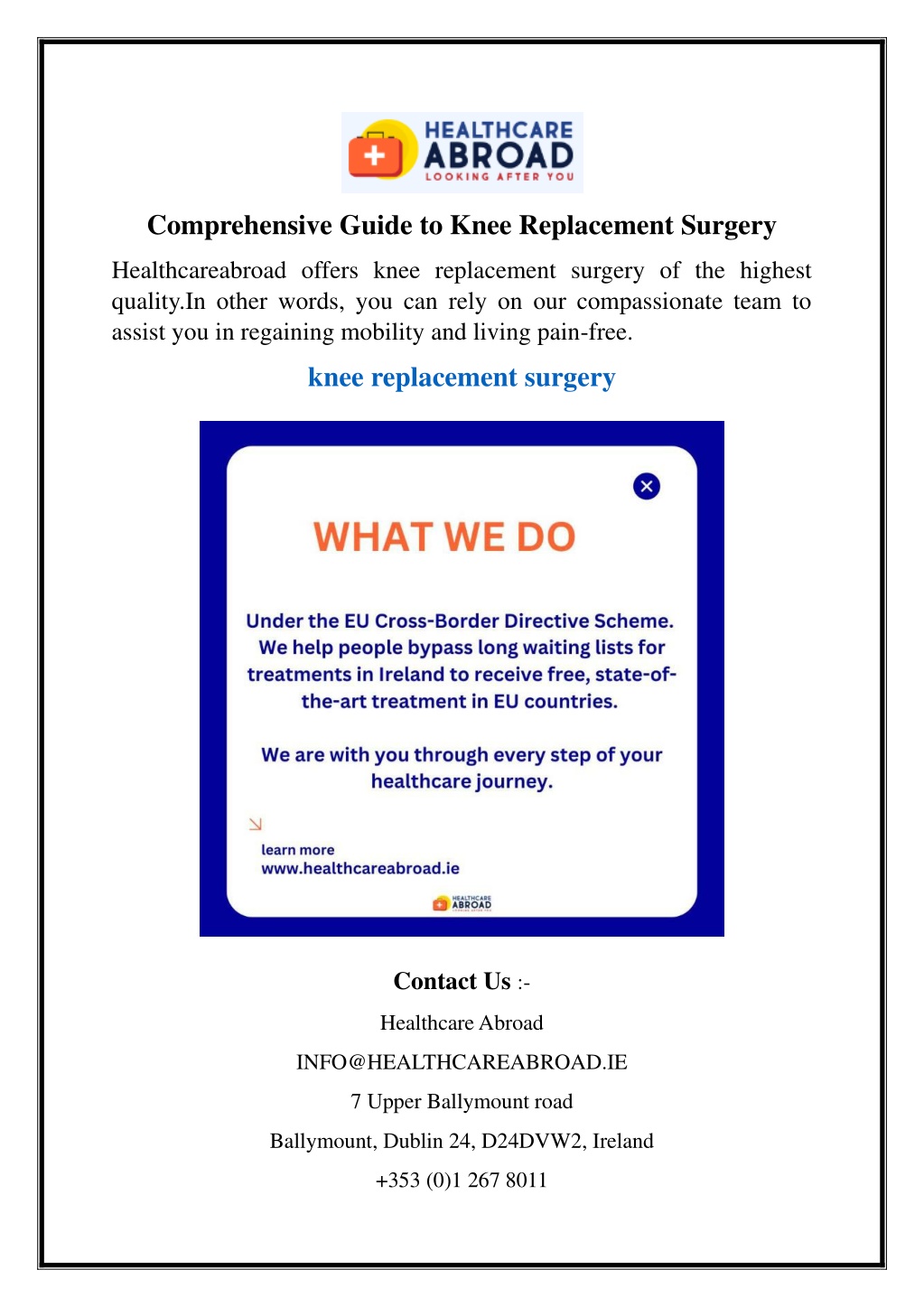 comprehensive guide to knee replacement surgery l.w