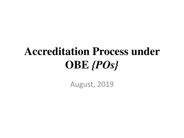 Outcome-Based Education (OBE) in Accreditation Processes