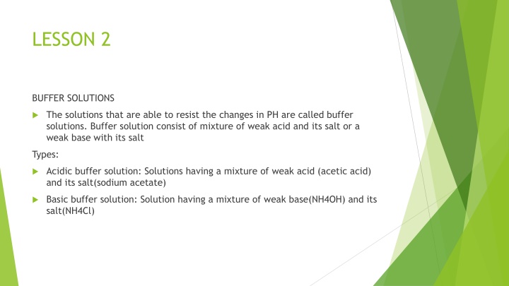 Buffer Solutions: Properties and Applications