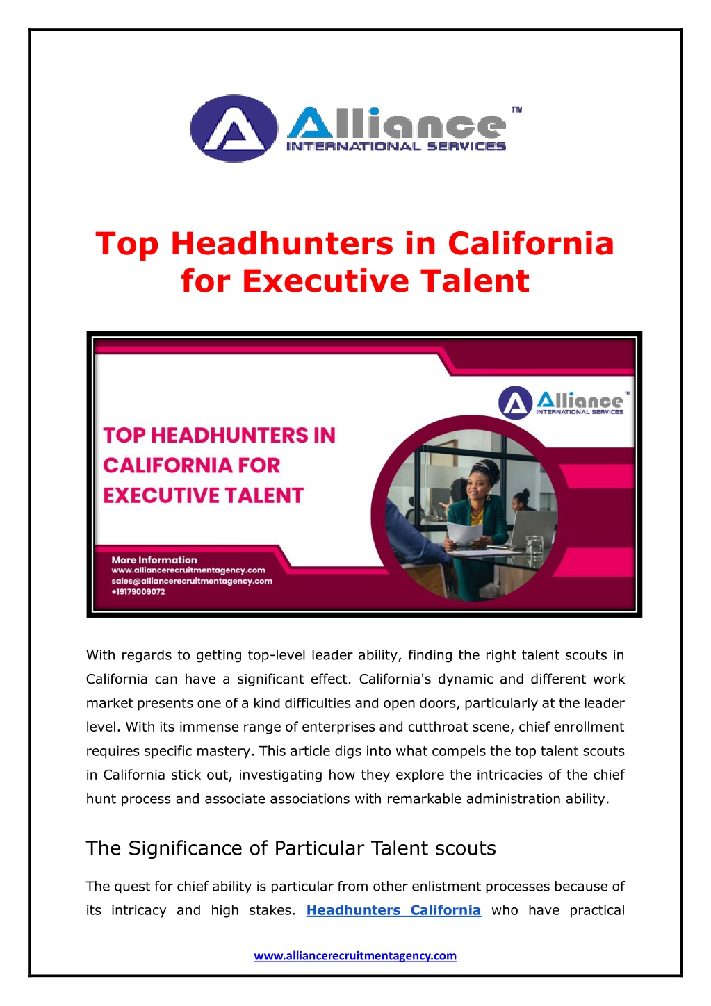 top headhunters in california for executive talent l.w