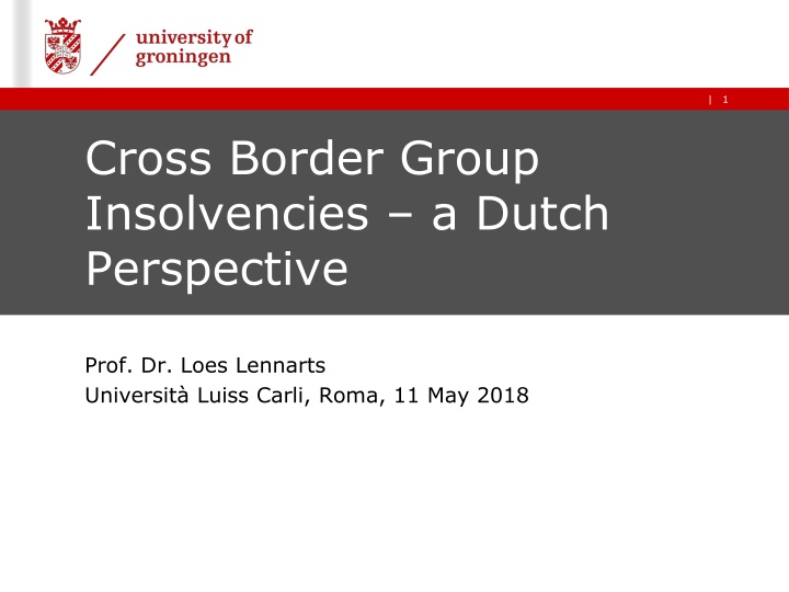 Dutch Perspective on Cross-Border Group Insolvencies