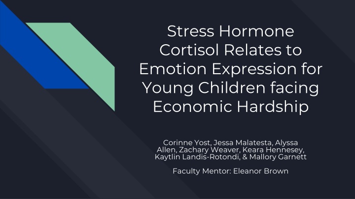 The Impact of Cortisol on Emotional Expression in Young Children Facing Economic Hardship