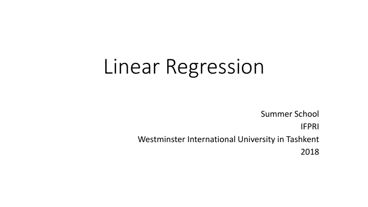 Linear Regression: Concepts and Applications