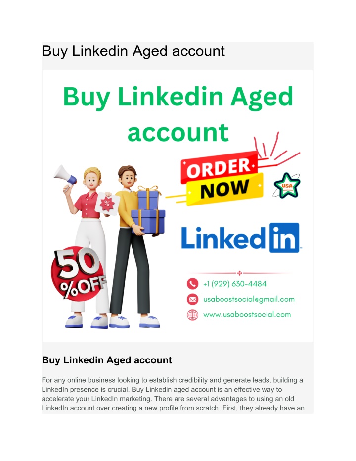 buy linkedin aged account n.w