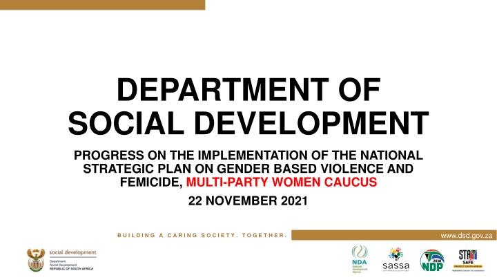 Progress on Implementation of National Strategic Plan on Gender-Based Violence and Femicide