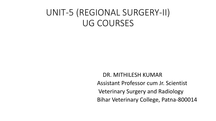 Thoracotomy Techniques in Veterinary Surgery