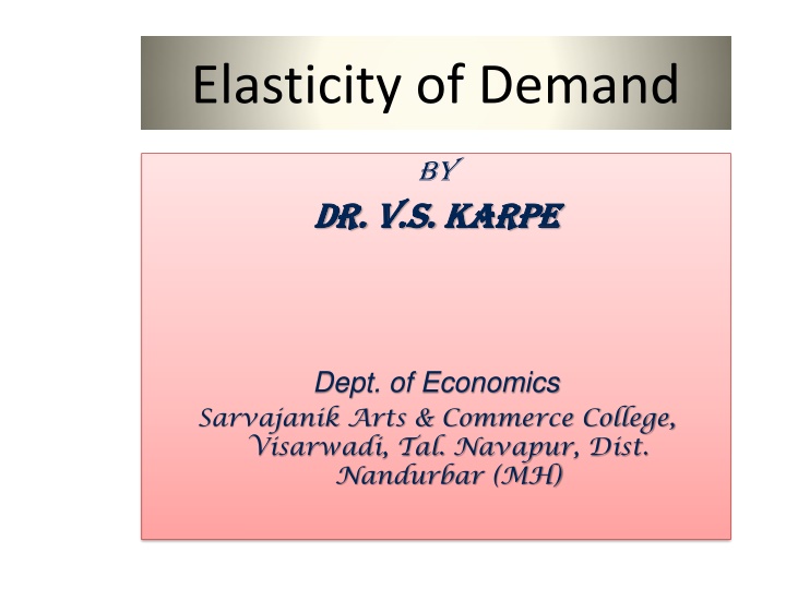 Elasticity of Demand in Economics