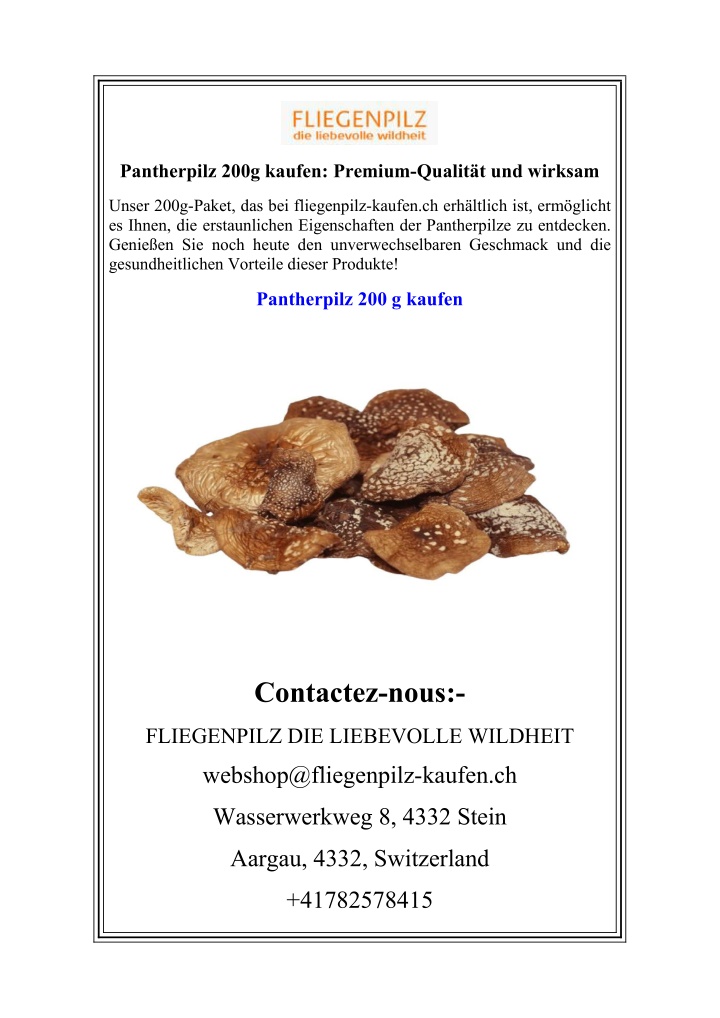 pantherpilz 200g kaufen premium qualit n.w