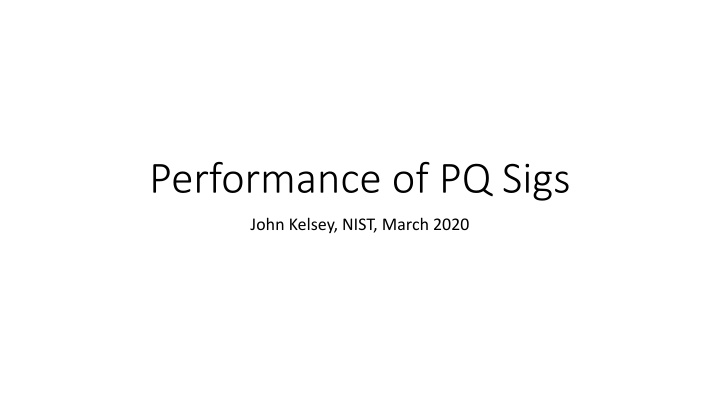 Performance of Post-Quantum Signatures: Analysis and Comparison