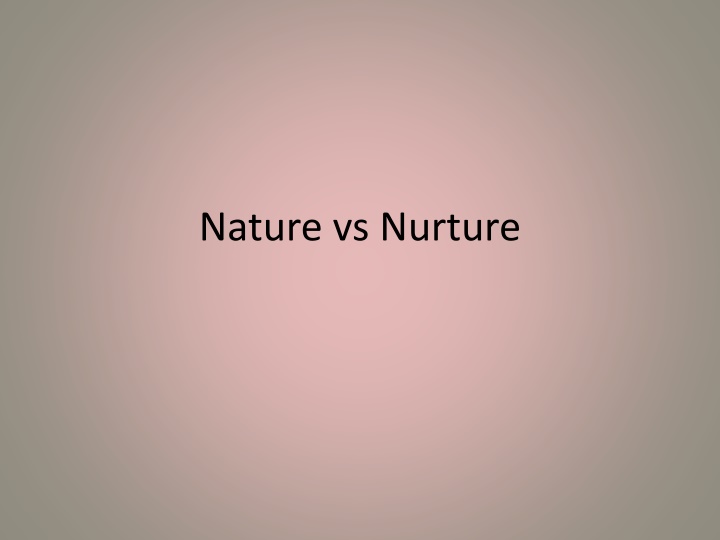 Nature vs. Nurture: Genetic Inheritance and Socialization Effects