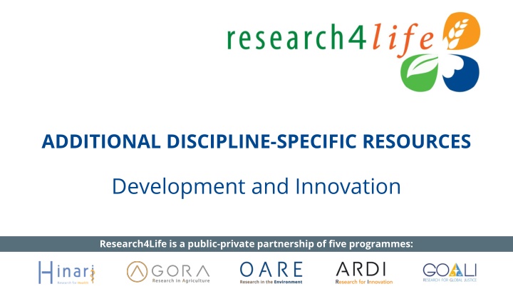 Discipline-Specific Resources for Development and Innovation