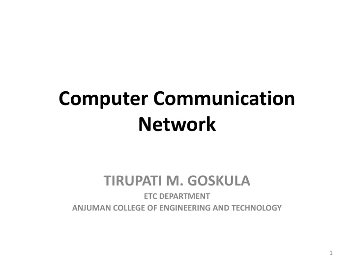 Computer Communication Networks at Anjuman College