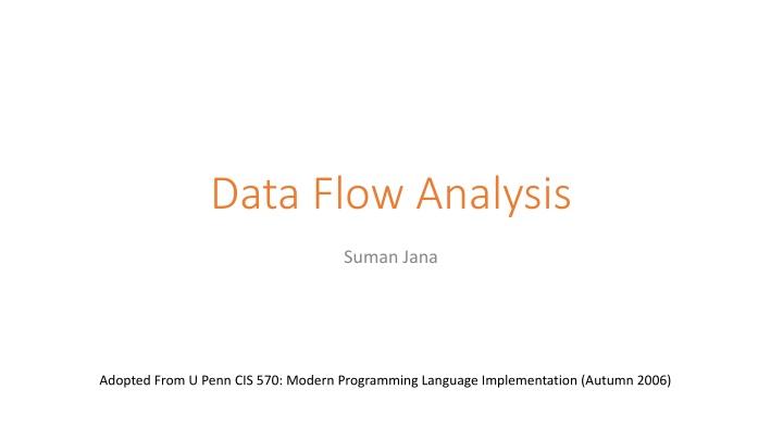 Data Flow Analysis in Programming