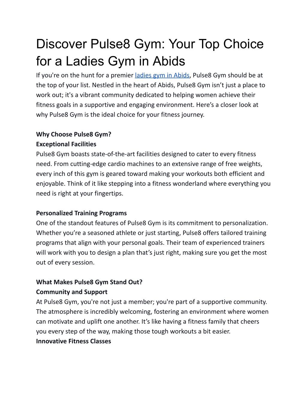 discover pulse8 gym your top choice for a ladies l.w