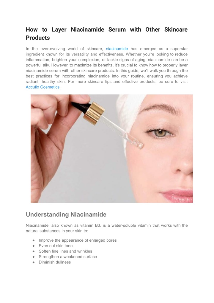 how to layer niacinamide serum with other n.w