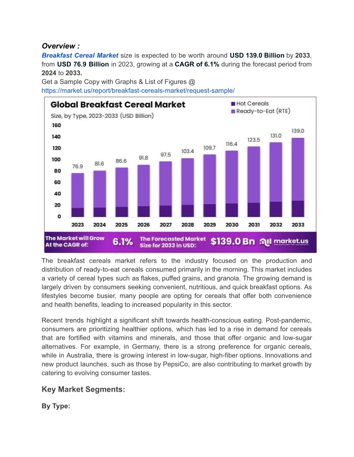 overview breakfast cereal market size is expected n.w