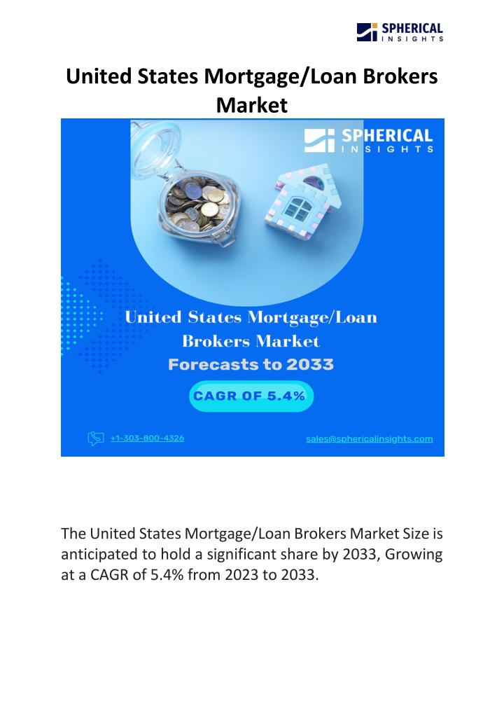 united states mortgage loan brokers market n.w