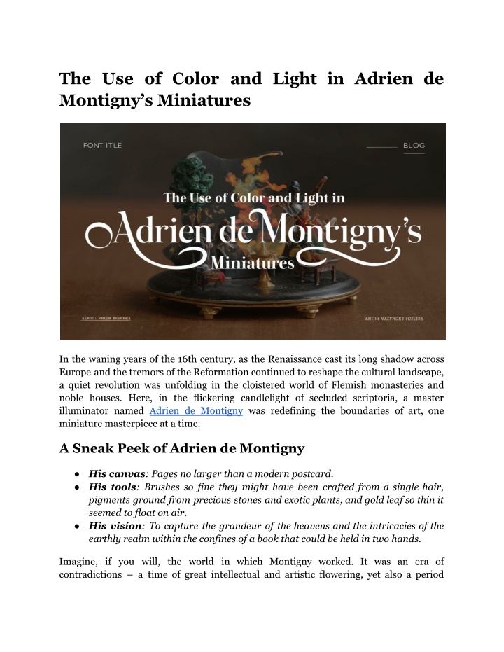 the use of color and light in adrien de montigny n.w