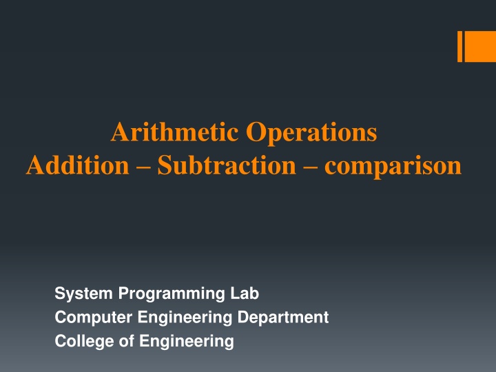 Overview of 8086 Assembly Language Arithmetic Operations