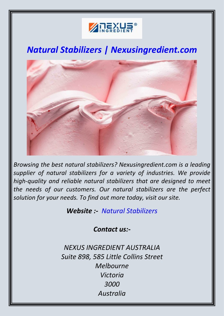 natural stabilizers nexusingredient com n.w