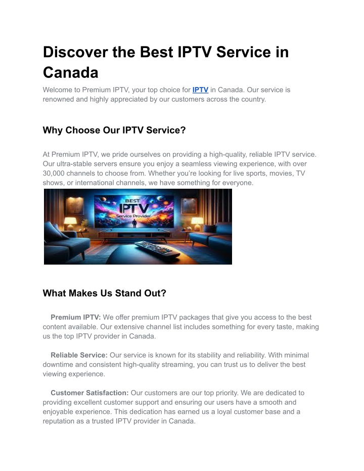 discover the best iptv service in canada n.w