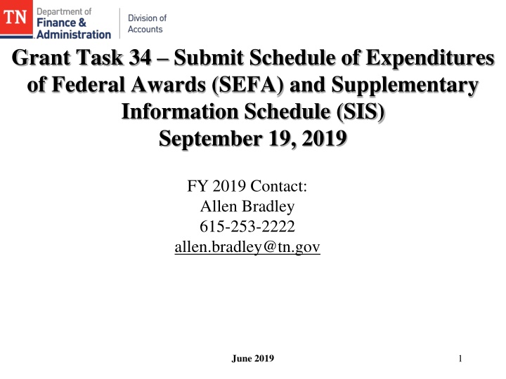 SEFA and SIS Reporting for Federal Awards