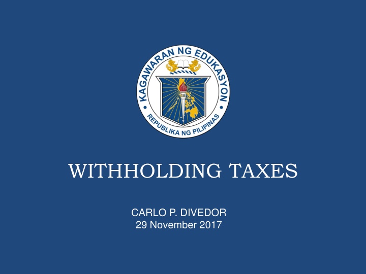 Withholding Taxes and Revenue Regulations Overview
