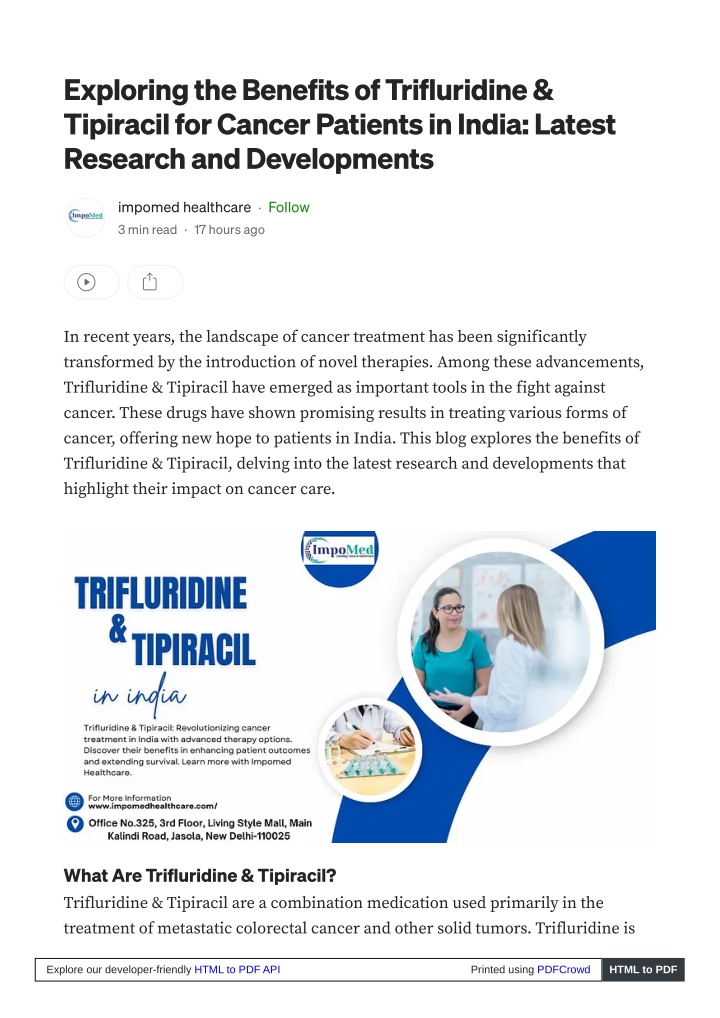 exploring the benefits of trifluridine tipiracil n.w