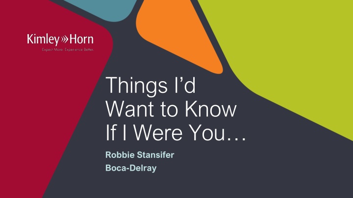 Comprehensive Guide for Robbie Stansifer on Career and Consulting