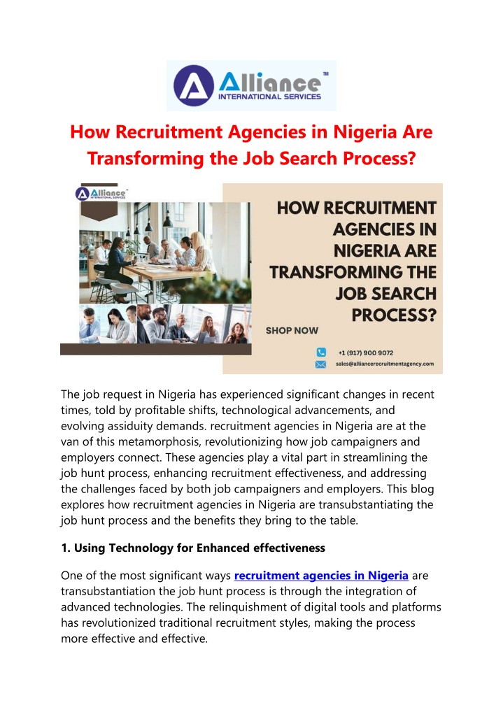 how recruitment agencies in nigeria n.w