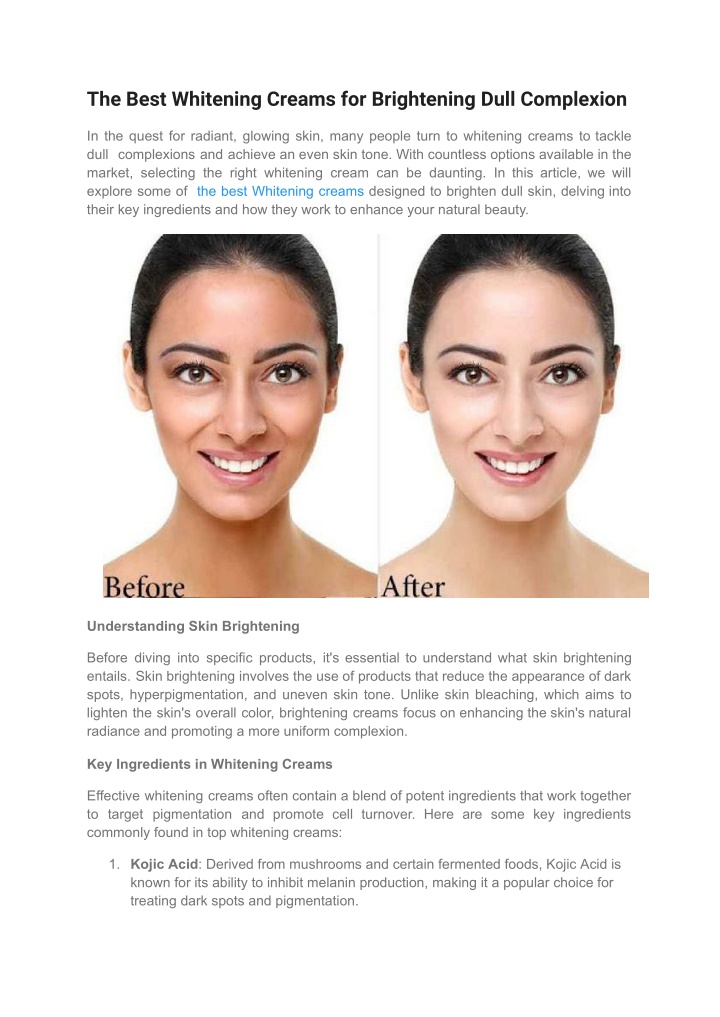 the best whitening creams for brightening dull n.w