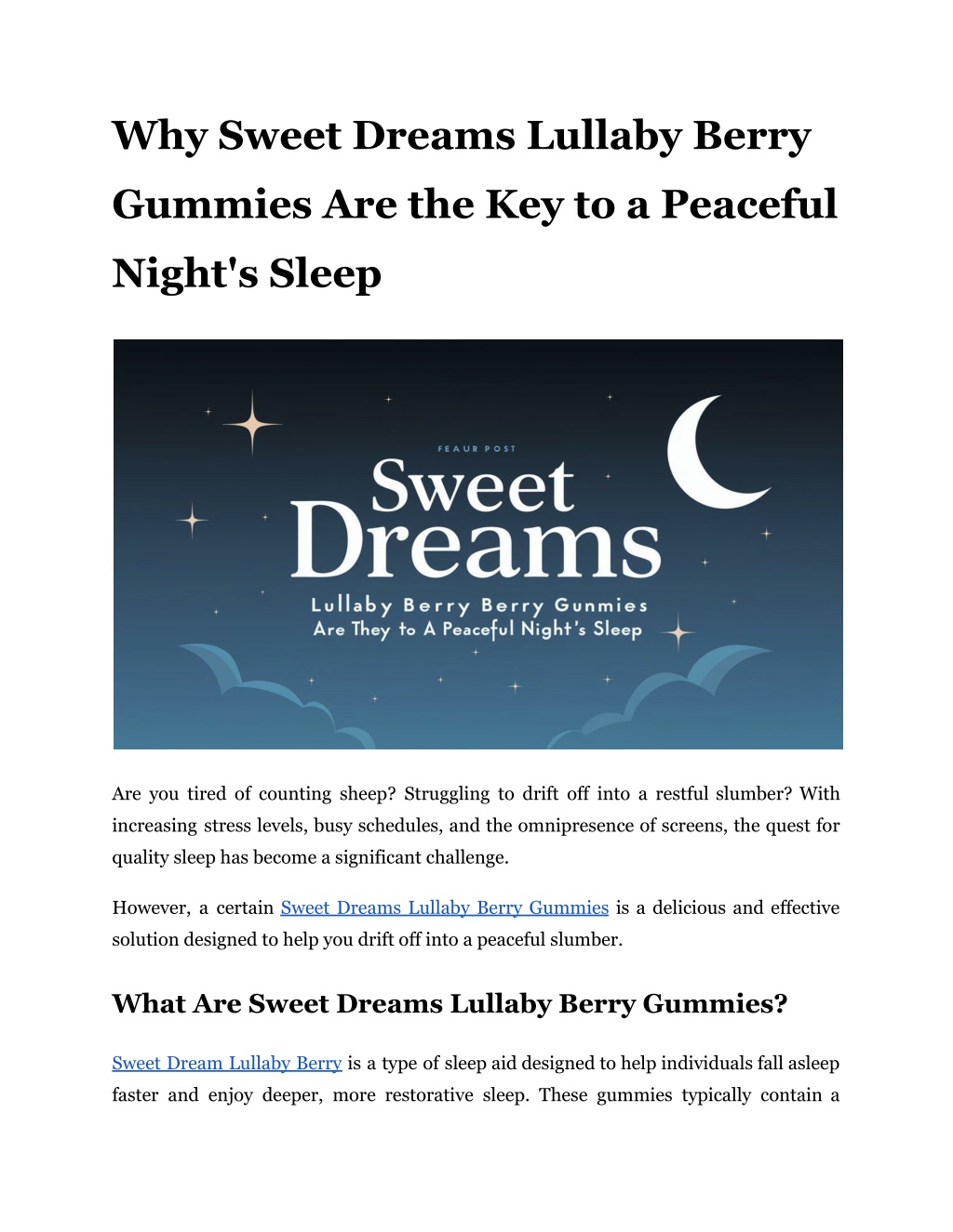 why sweet dreams lullaby berry l.w