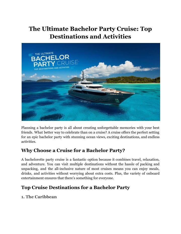 the ultimate bachelor party cruise n.w