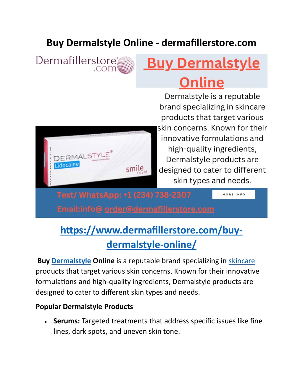 buy dermalstyle online dermafillerstore com l.w