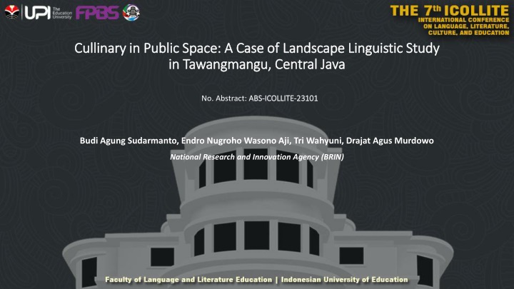 Cultural and Culinary Landscape in Tawangmangu, Central Java: A Linguistic Study