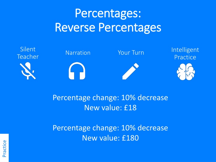 Percentage Changes and Reversals in Practice