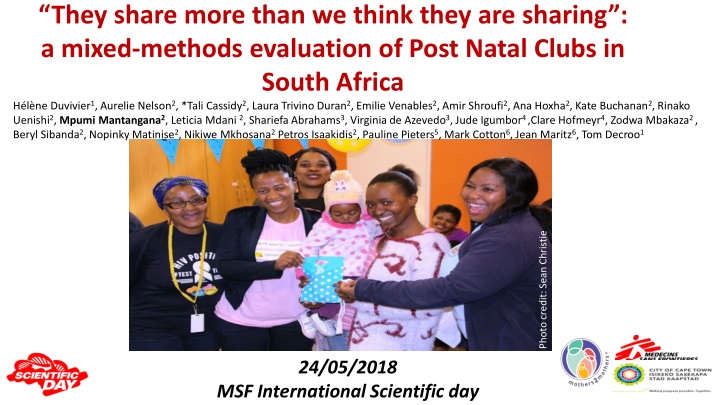 Mixed-Methods Evaluation of Post Natal Clubs in South Africa