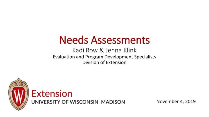 Needs Assessments for Effective Program Development