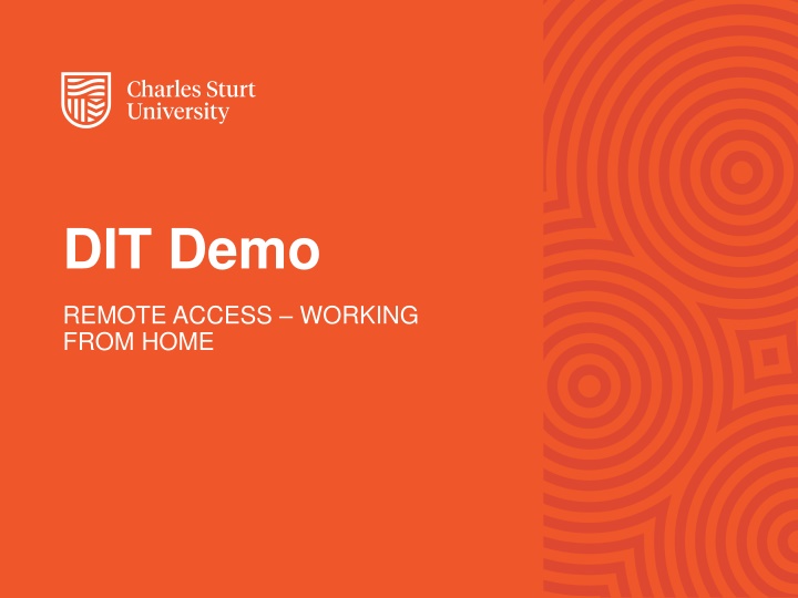 DIT Demo Remote Access Guidelines for Working from Home