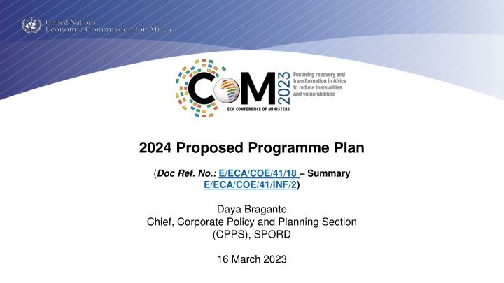 Strategic Programme Plan for 2024 Focused on Economic Development and Sustainability