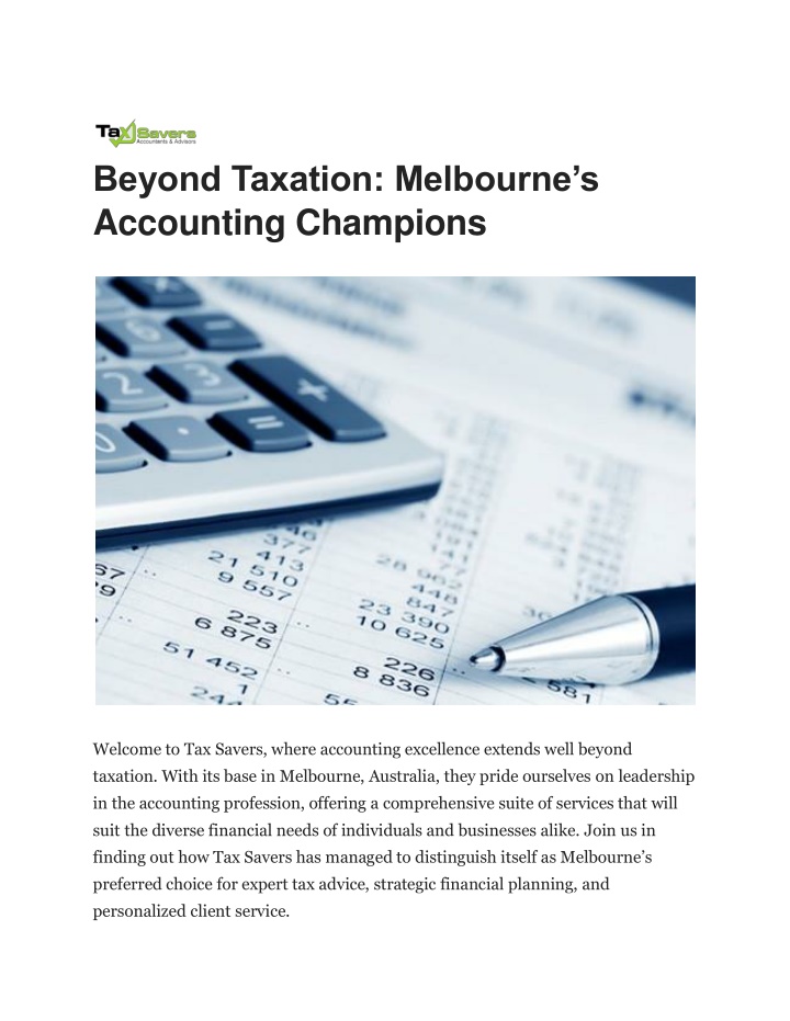 beyond taxation melbourne s accounting champions n.w