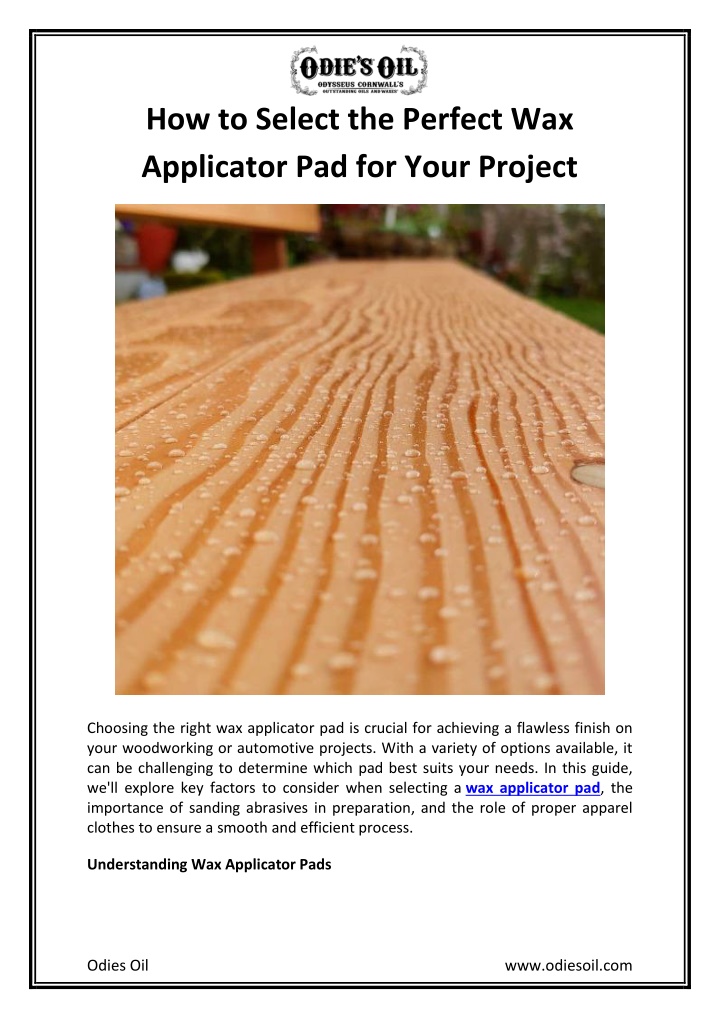 how to select the perfect wax applicator n.w
