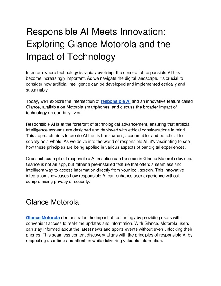 responsible ai meets innovation exploring glance n.w