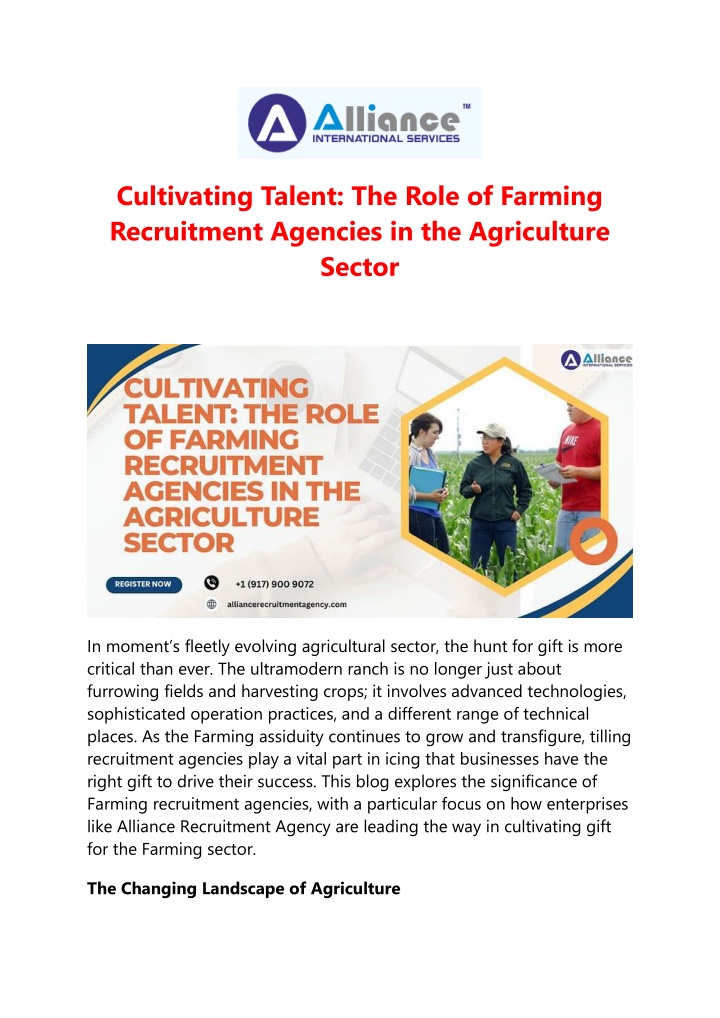 cultivating talent the role of farming n.w