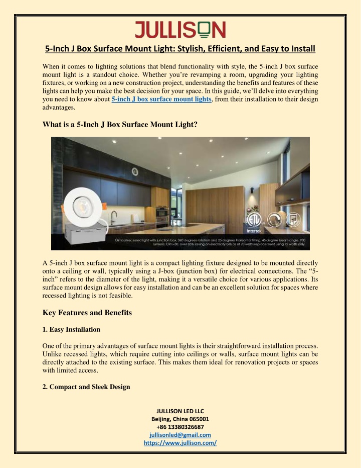 5 inch j box surface mount light stylish n.w